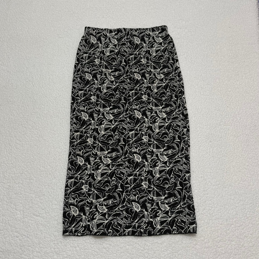 Bar‎ III Womens Black White Swirl Print Midi Skirt SU24 100196961MS